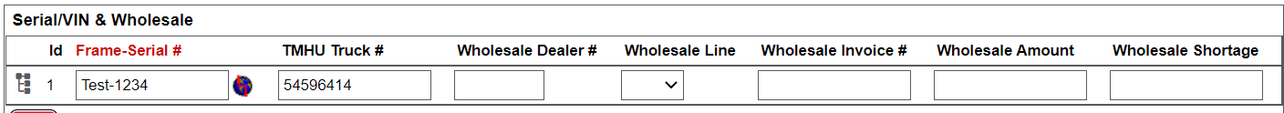 Image 3 – Serial VIN and Wholesale Section Screenshot
