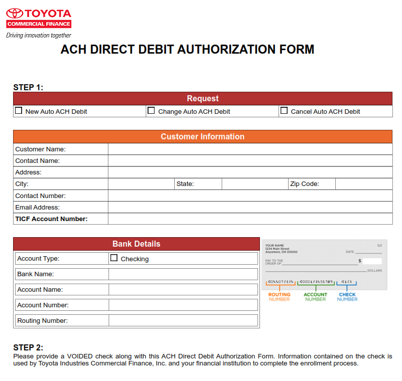 Image 4 – Direct Debit Authorization Form
